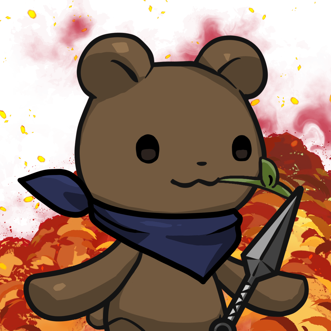 Leelee-Brown bear(leaf) #02457