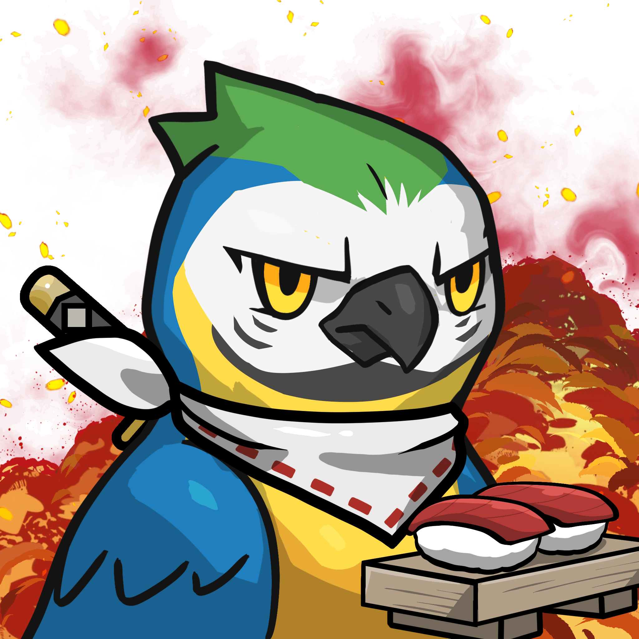 Narukami-Blue-and-white macaw #10048