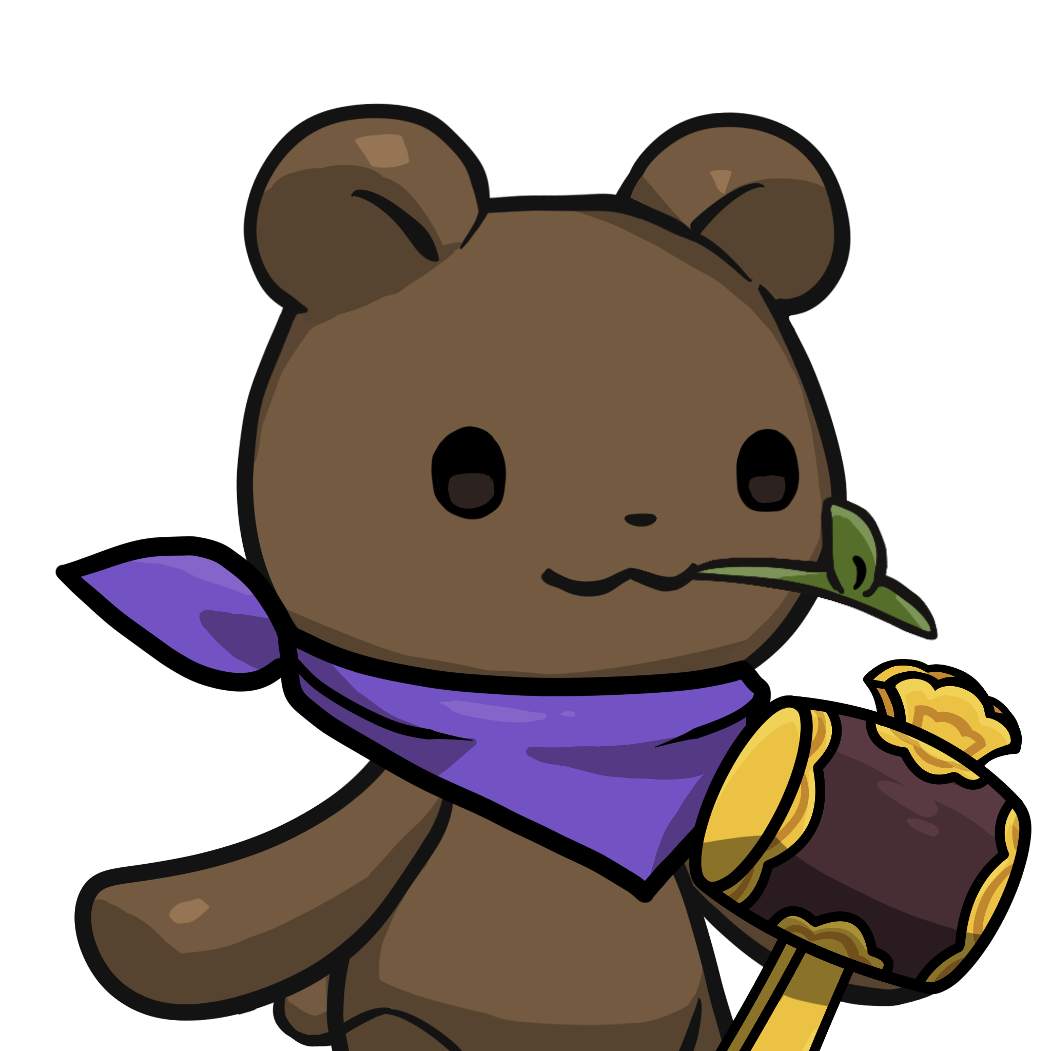Leelee-Brown bear(leaf) #10121