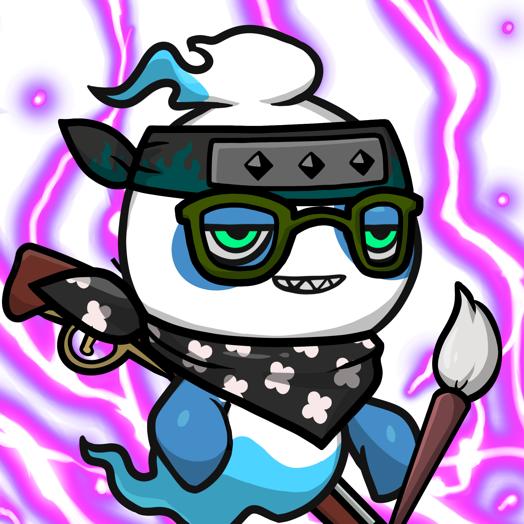Mitama-Blue panda #11400