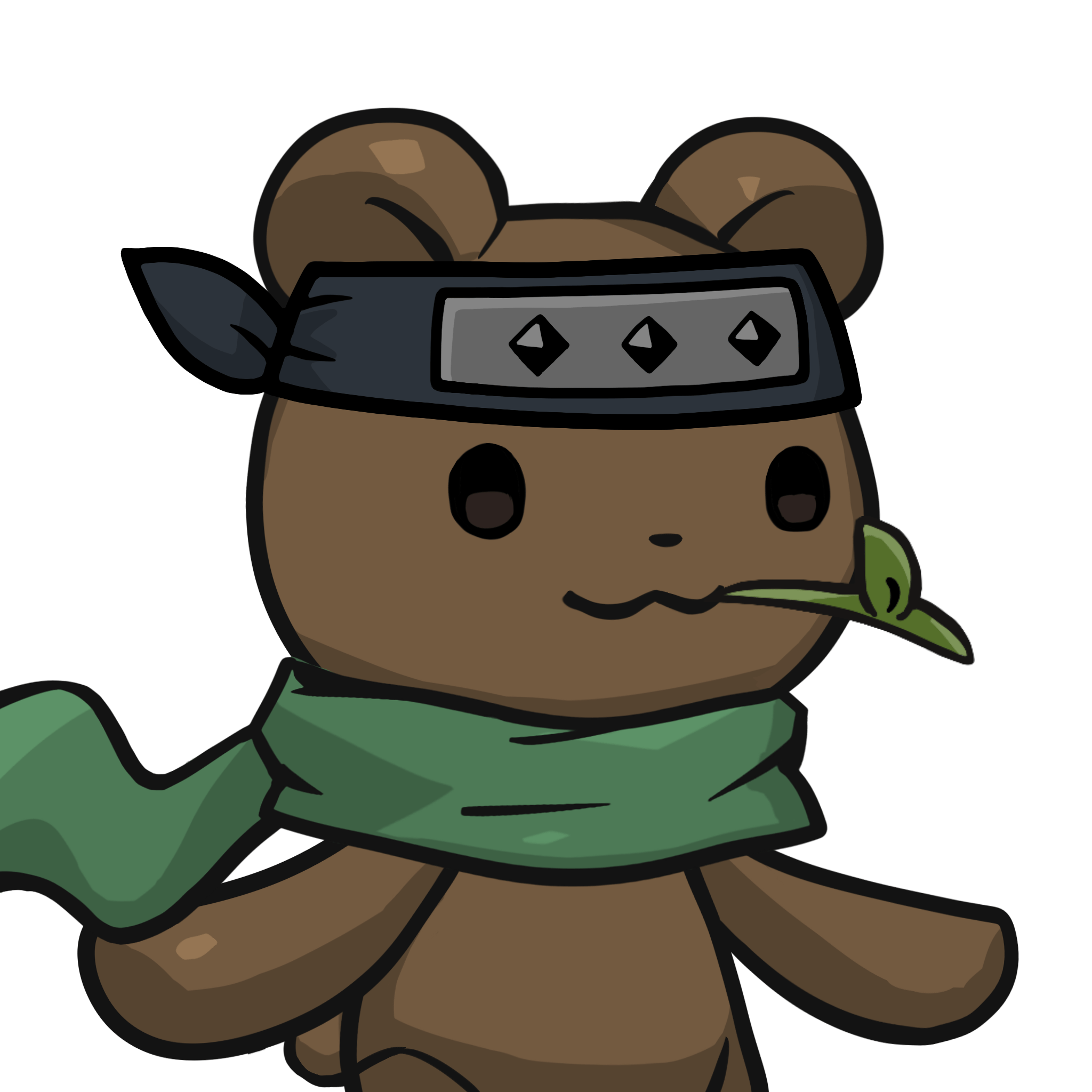 Leelee-Brown bear(leaf) #12020