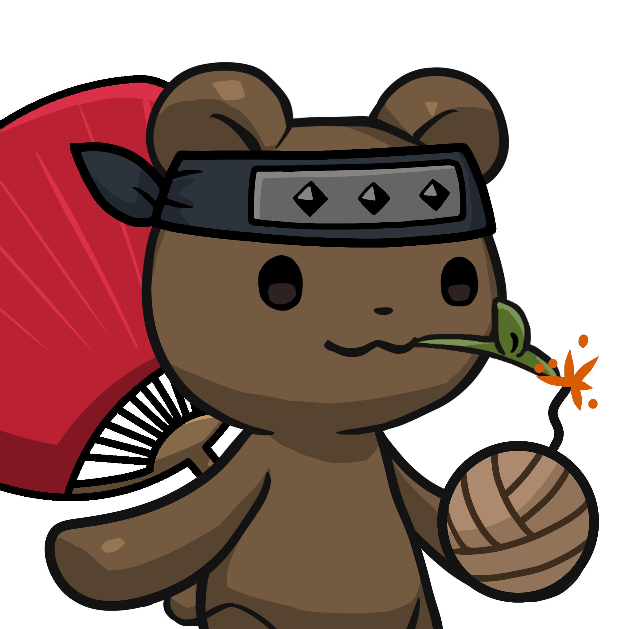 Leelee-Brown bear(leaf) #13749