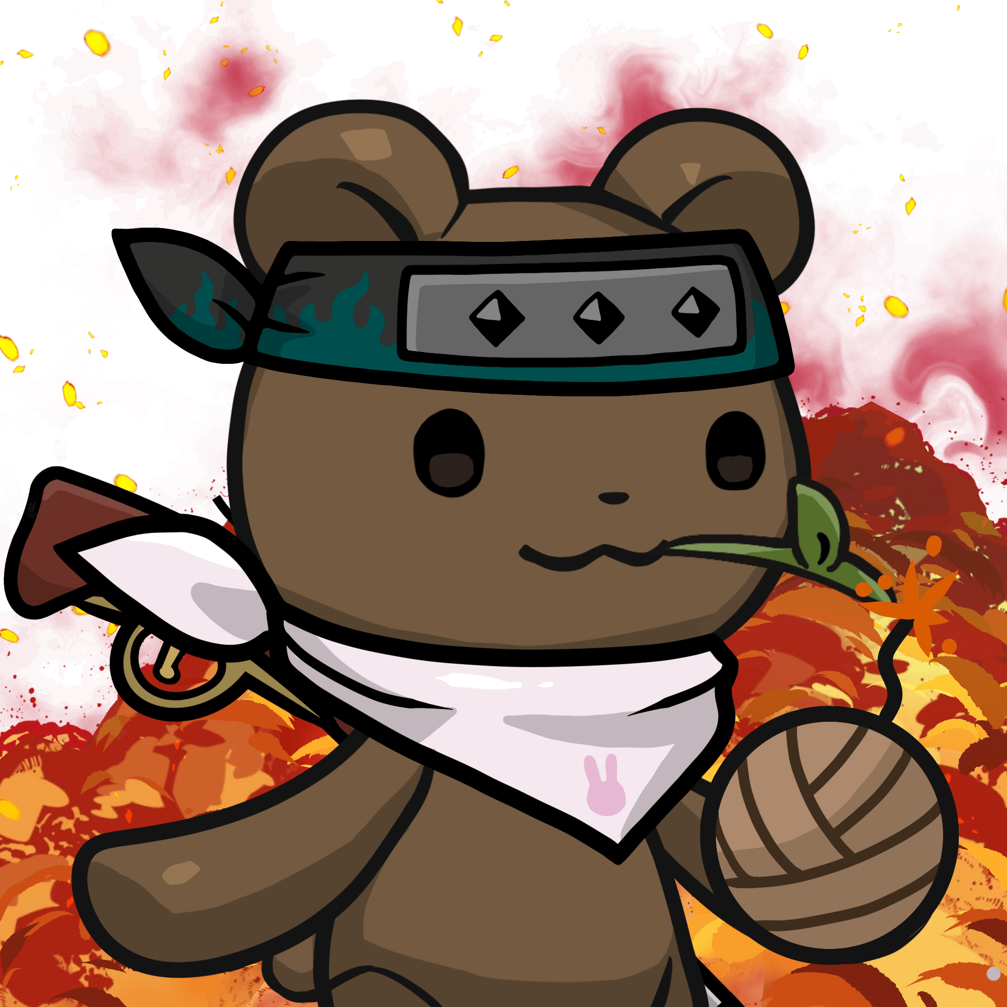 Leelee-Brown bear(leaf) #17935