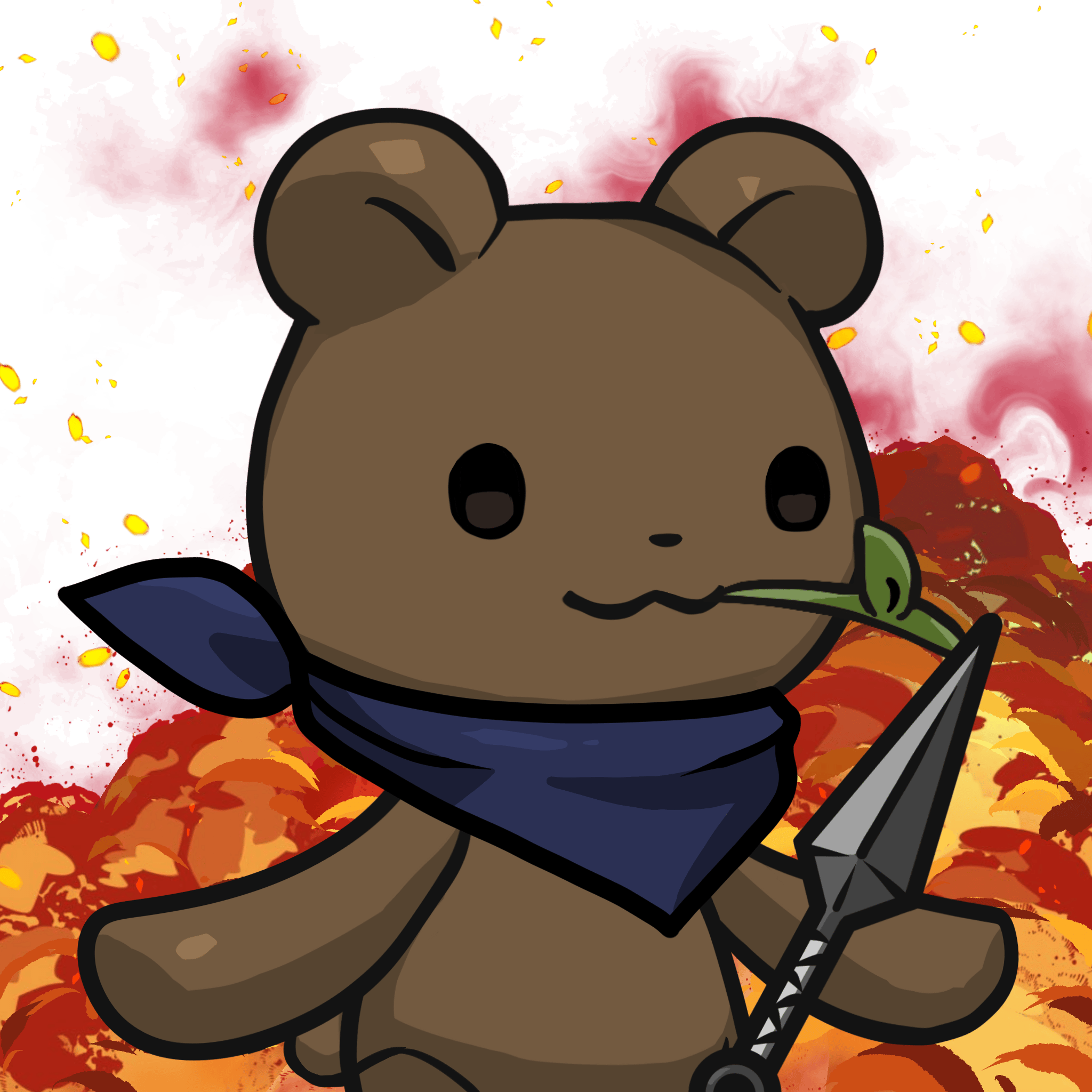 Leelee-Brown bear(leaf) #02457