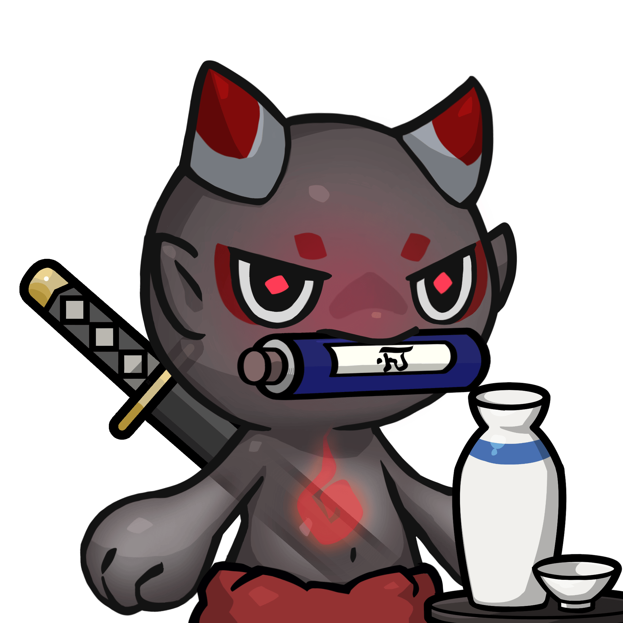 Yama-Transparent red(scroll) #25487