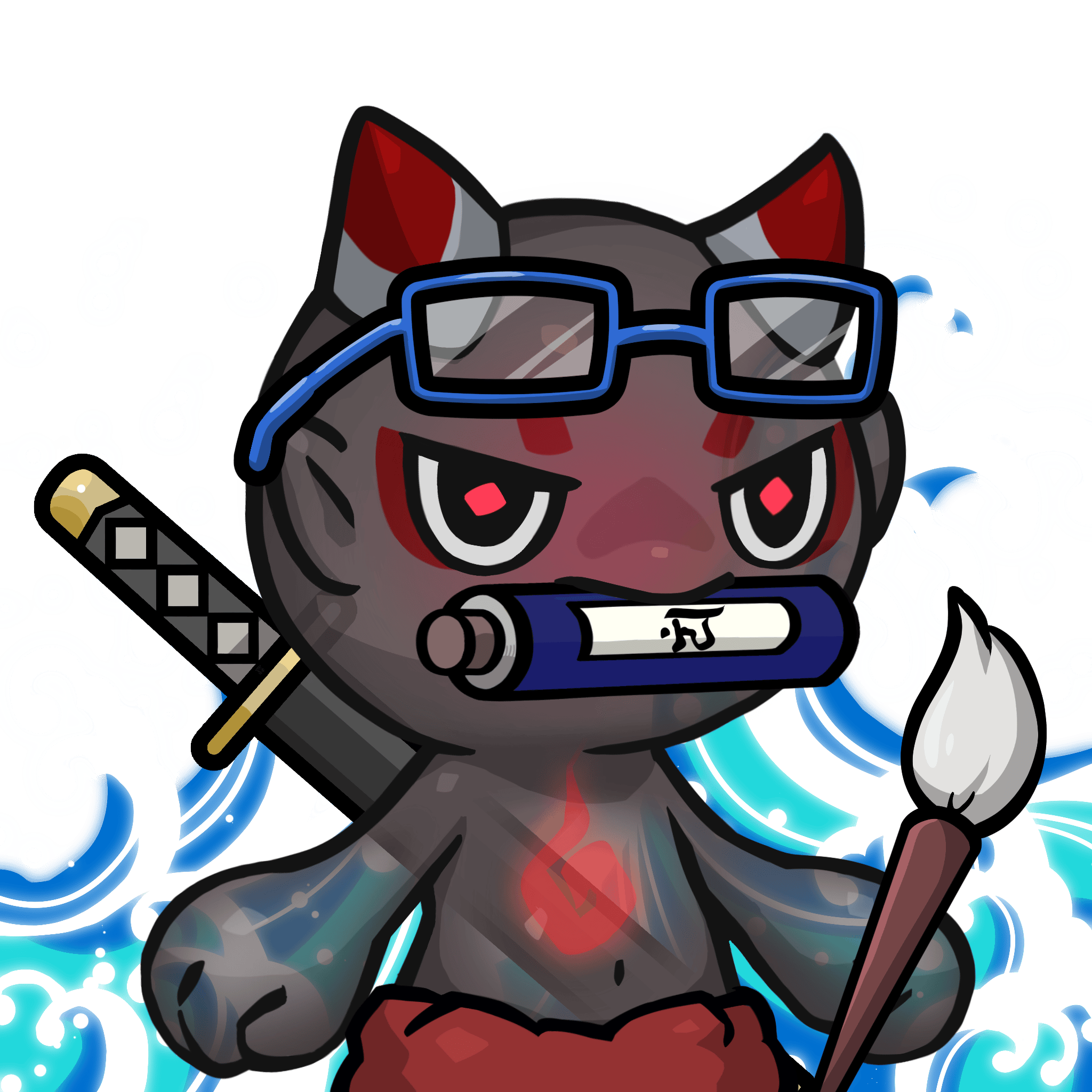 Yama-Transparent red(scroll) #26469
