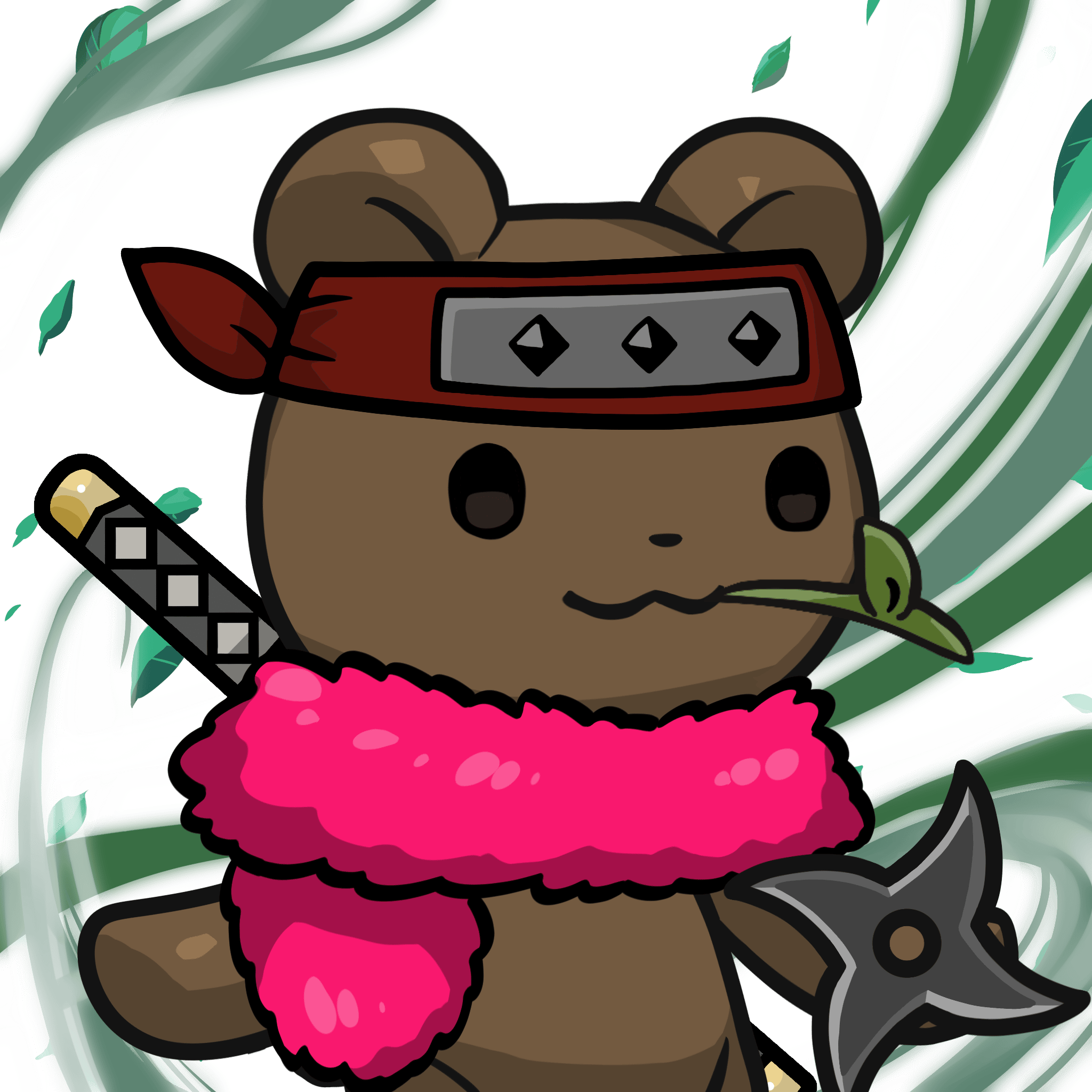 Leelee-Brown bear(leaf) #04869