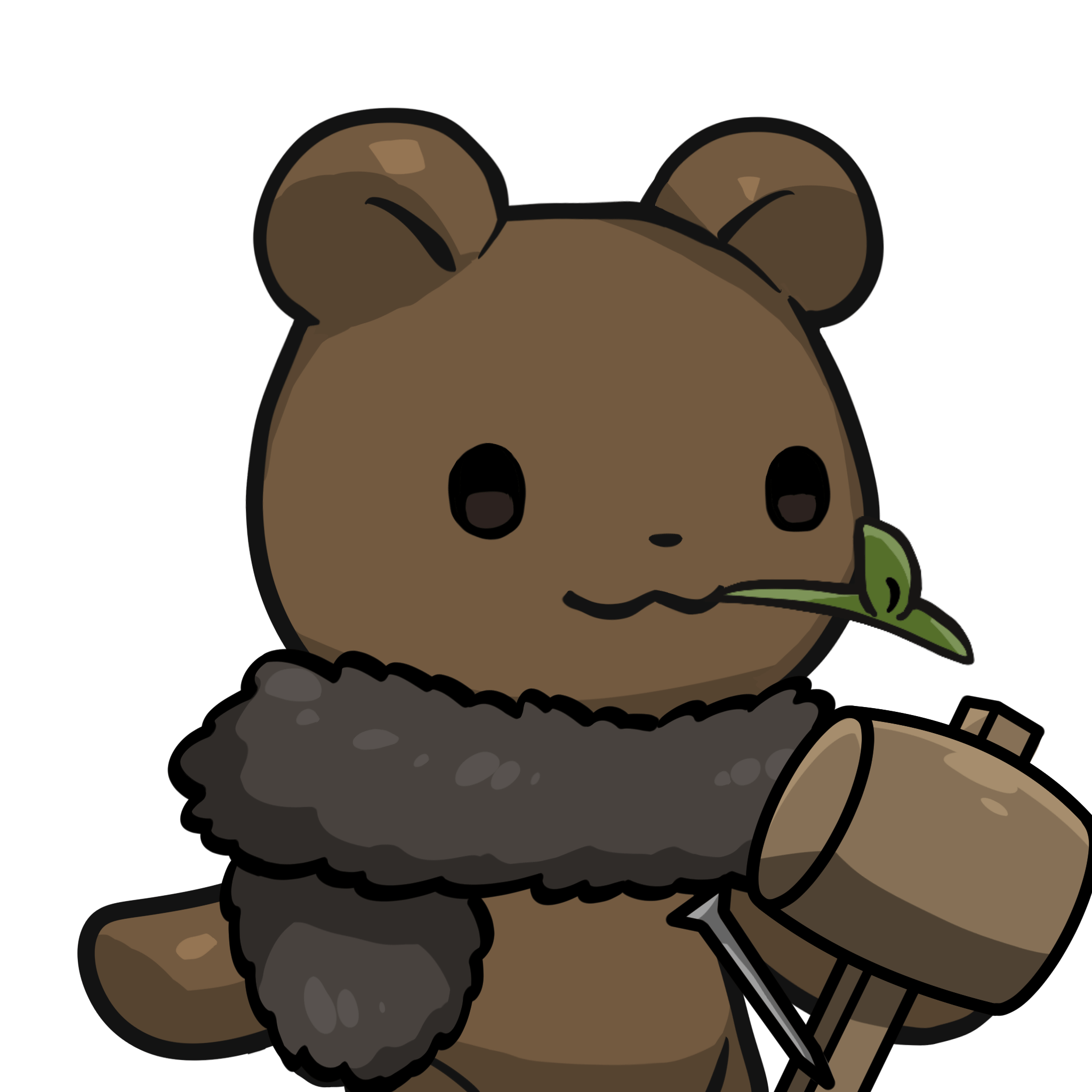 Leelee-Brown bear(leaf) #06132