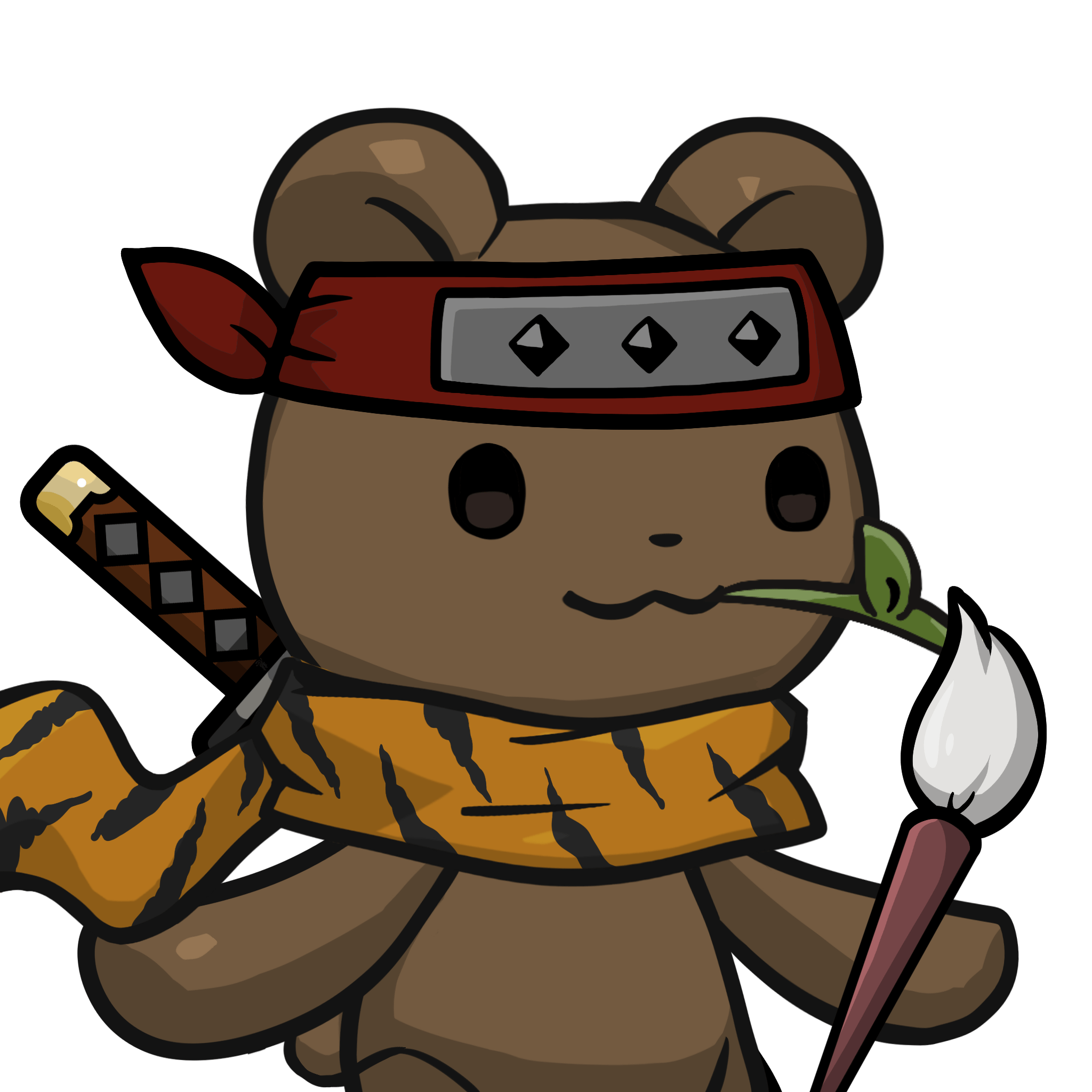 Leelee-Brown bear(leaf) #06740
